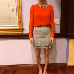 Zara embellished orange top